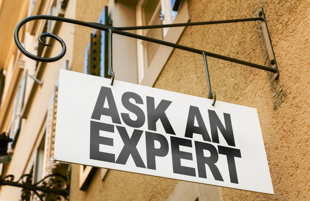 sign saying ask an expert