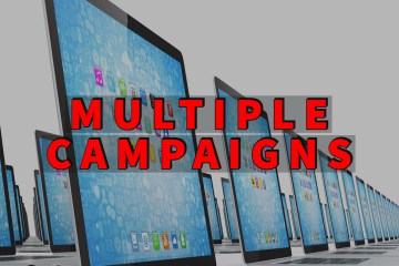 multiple campaigns written over numerous laptop screens