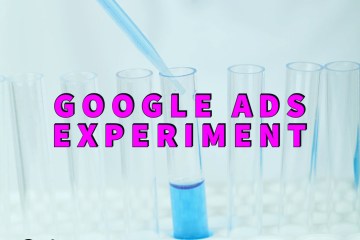 Google ads experiment written over test tubes